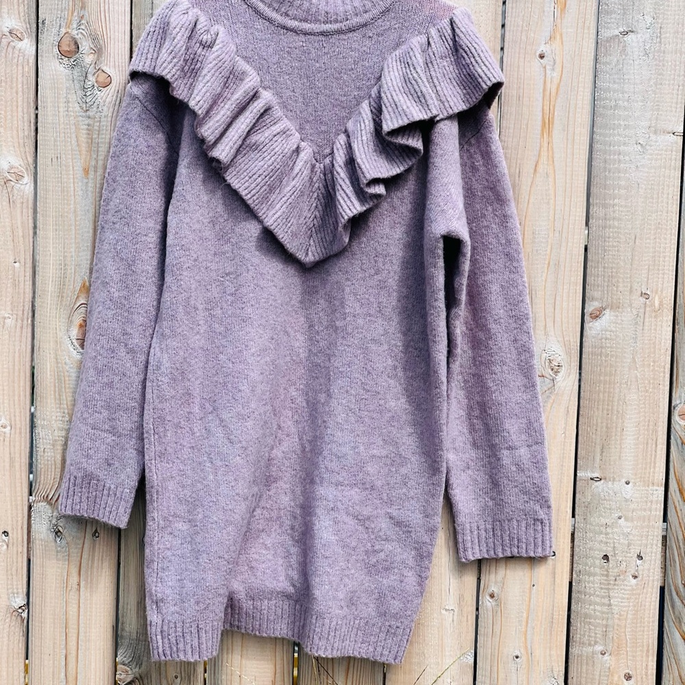 Zara Kids Ruffle Knit  Sweater Dress For Girls - Picture 2 of 10